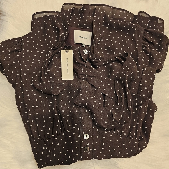 NWT Reformation Bloomsberry Dress Colette Dot 6 - Picture 5 of 6